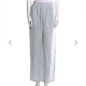 Reformation Blue and White Striped Trousers